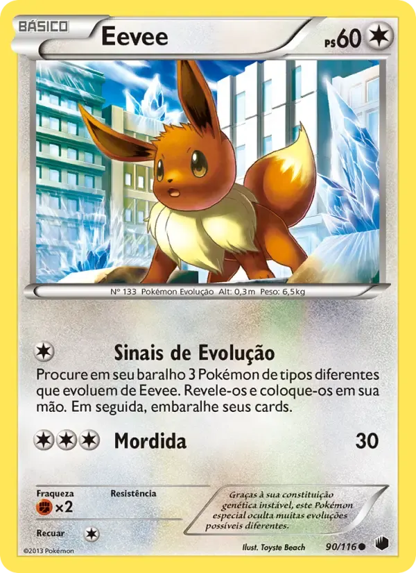Eevee — Congelamento de Plasma 90 Portuguese Pokémon card