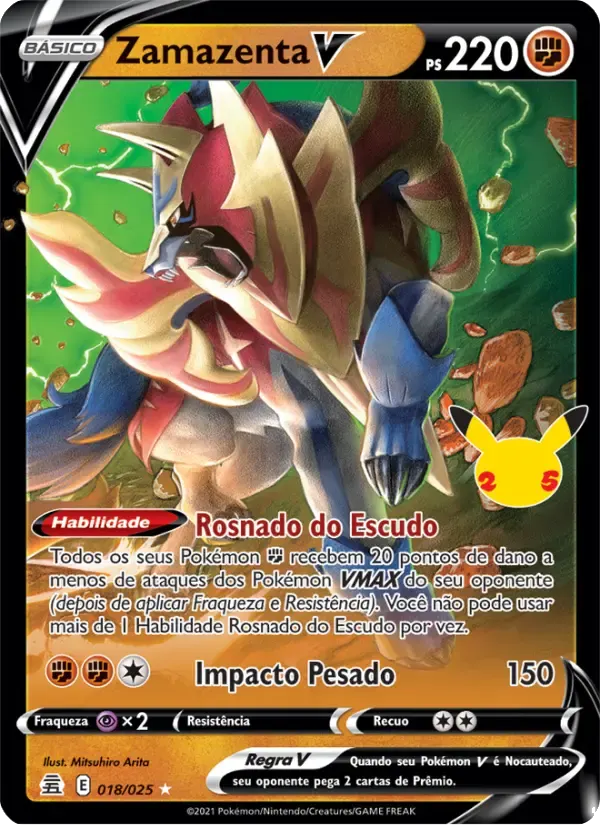 Zamazenta V — Celebrações 18 Portuguese Pokémon card