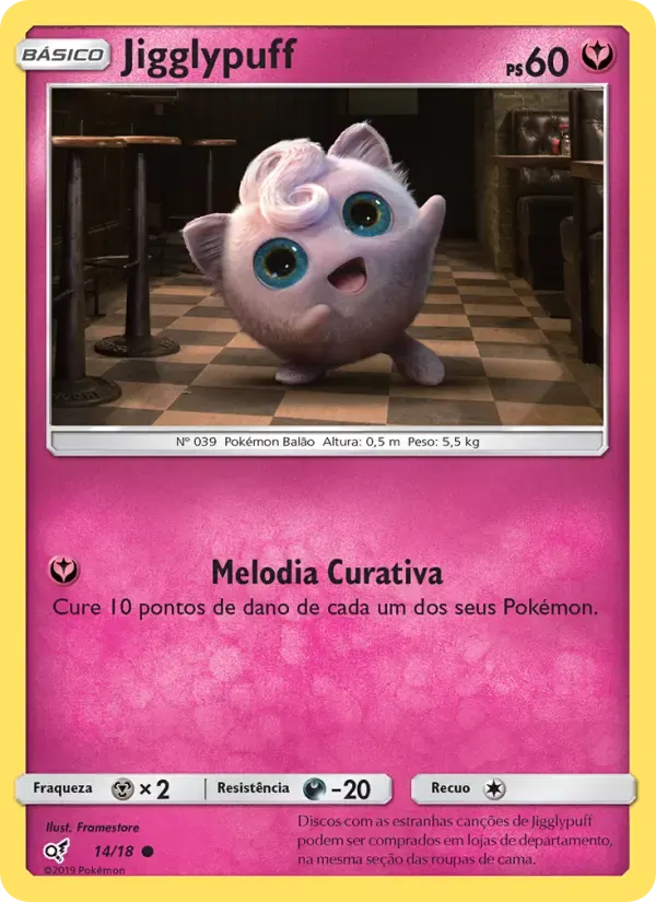 Jigglypuff — Detetive Pikachu 14 Portuguese Pokémon card