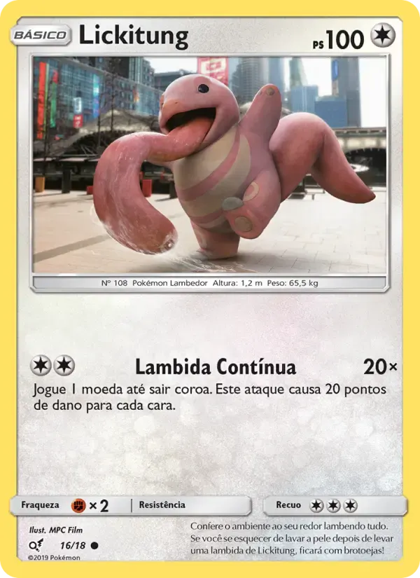 Lickitung — Detetive Pikachu 16 Portuguese Pokémon card