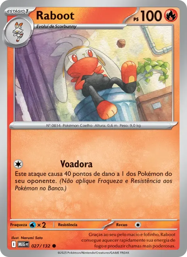 Raboot — Megaevolução 27 Portuguese Pokémon card