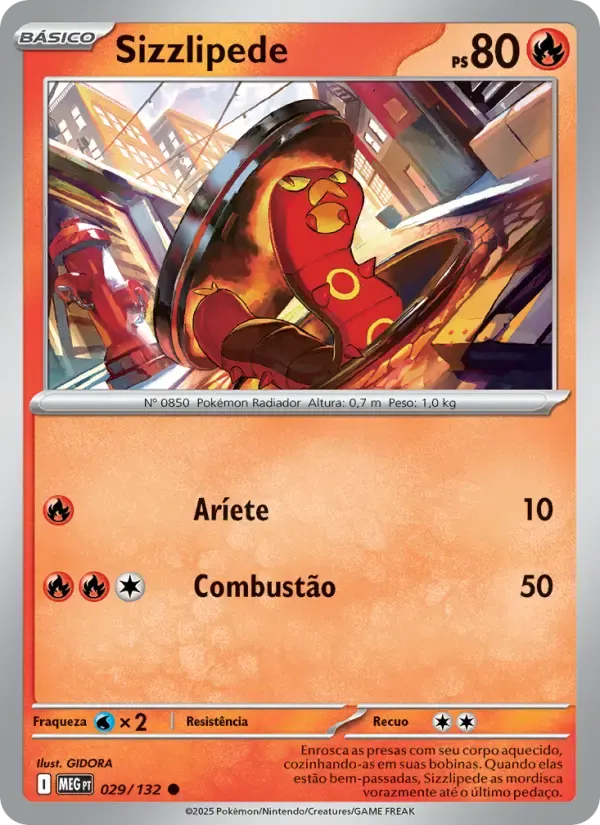 Sizzlipede — Megaevolução 29 Portuguese Pokémon card