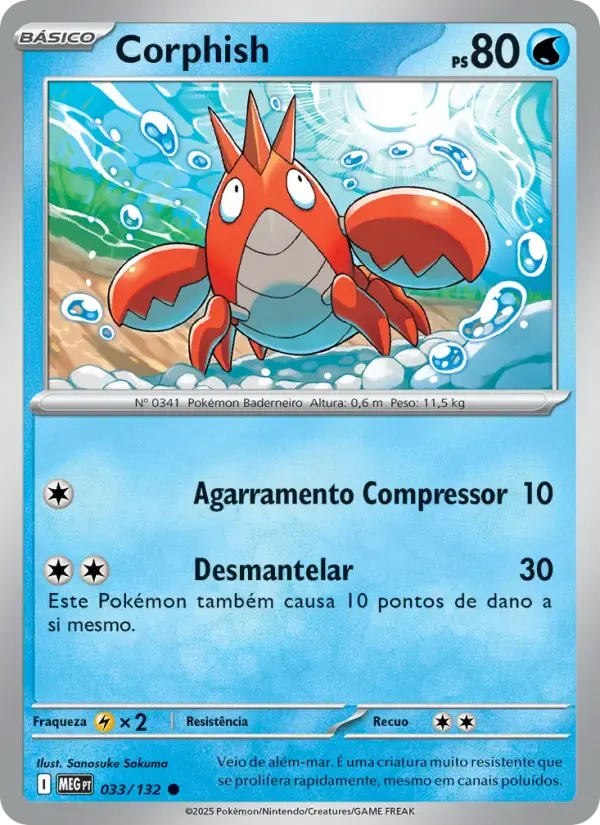Corphish — Megaevolução 33 Portuguese Pokémon card