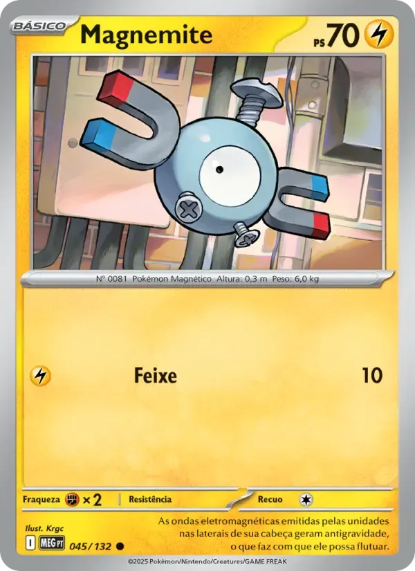 Magnemite — Megaevolução 45 Portuguese Pokémon card