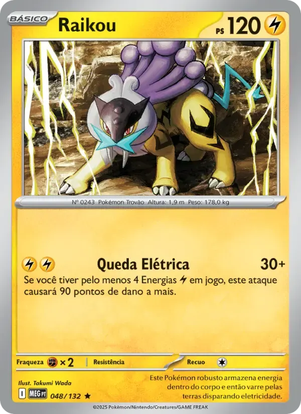 Raikou — Megaevolução 48 Portuguese Pokémon card