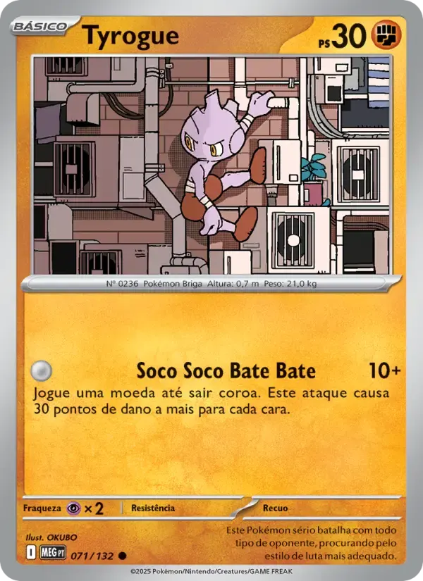 Tyrogue — Megaevolução 71 Portuguese Pokémon card