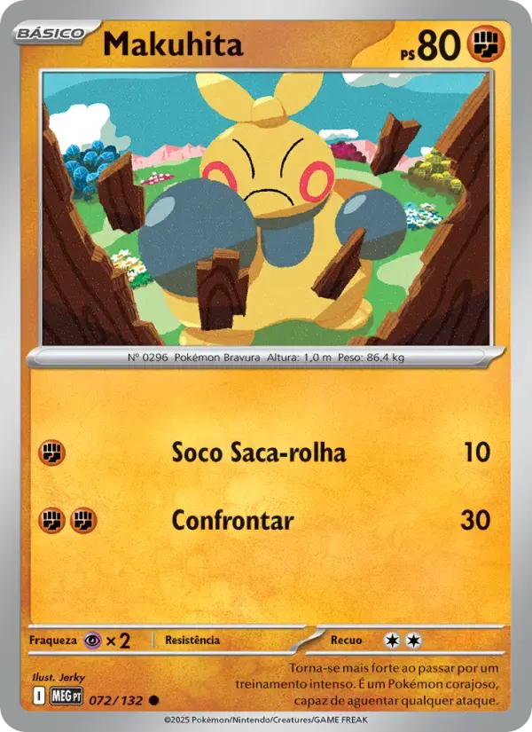 Makuhita — Megaevolução 72 Portuguese Pokémon card