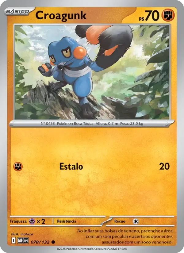 Croagunk — Megaevolução 78 Portuguese Pokémon card