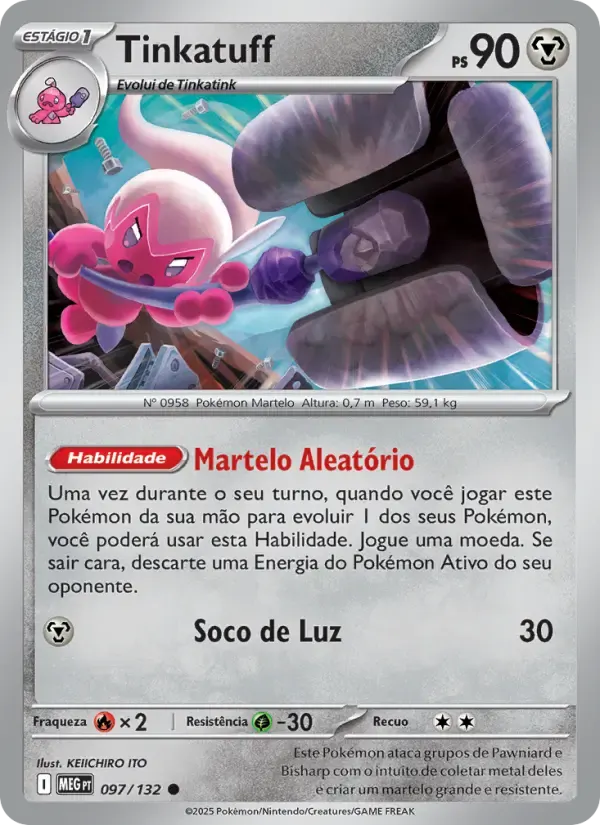 Tinkatuff — Megaevolução 97 Portuguese Pokémon card