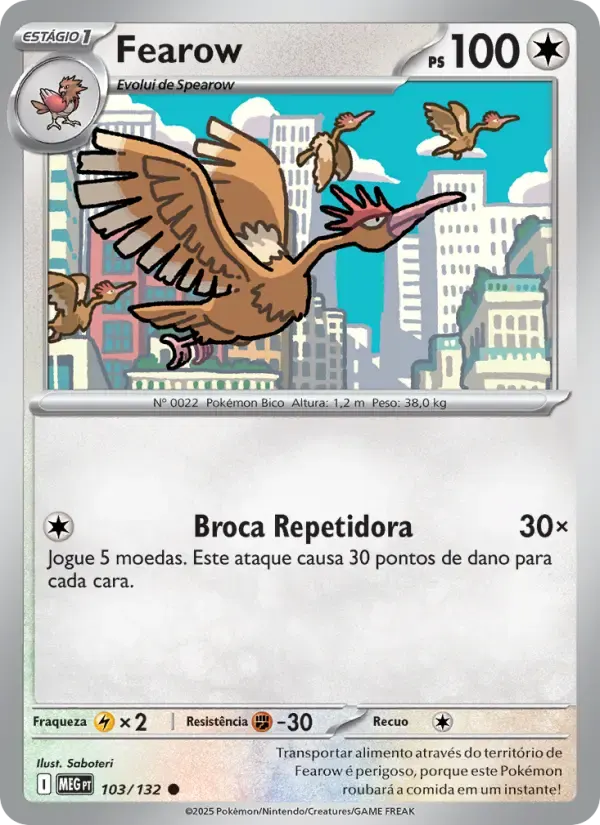 Fearow — Megaevolução 103 Portuguese Pokémon card