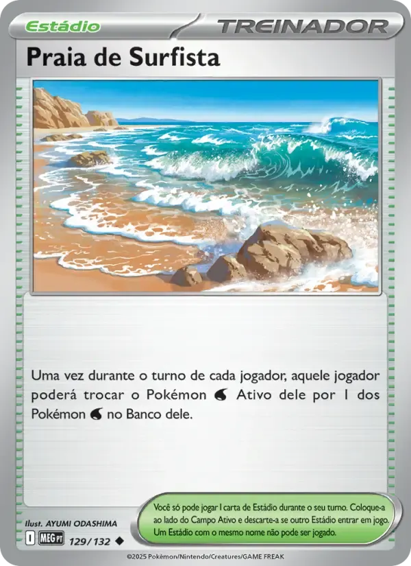 Praia de Surfista — Megaevolução 129 Portuguese Pokémon card