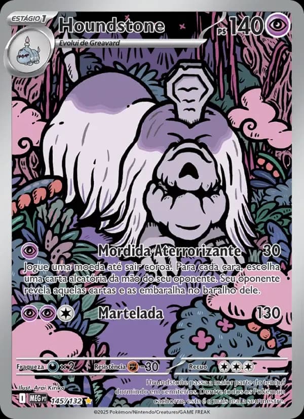 Houndstone — Megaevolução 145 Portuguese Pokémon card