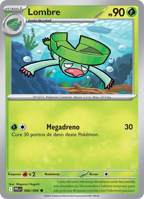 Lombre — Fogo Fantasmagórico 6 Portuguese Pokémon card