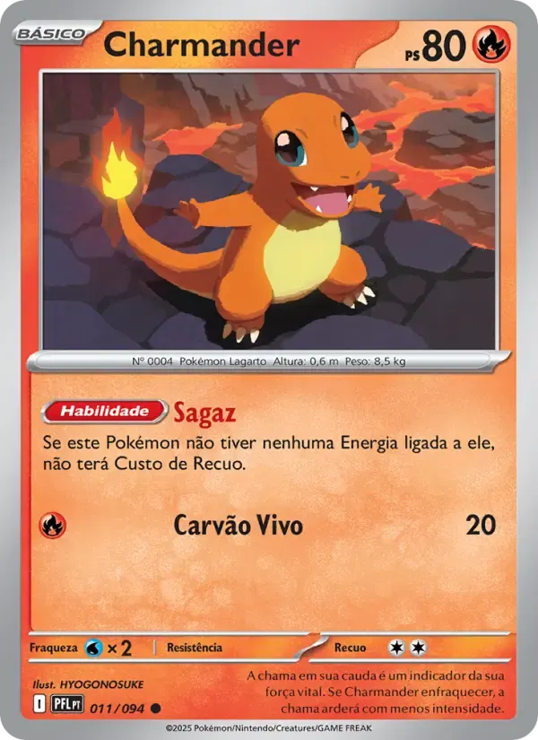 Charmander — Fogo Fantasmagórico 11 Portuguese Pokémon card