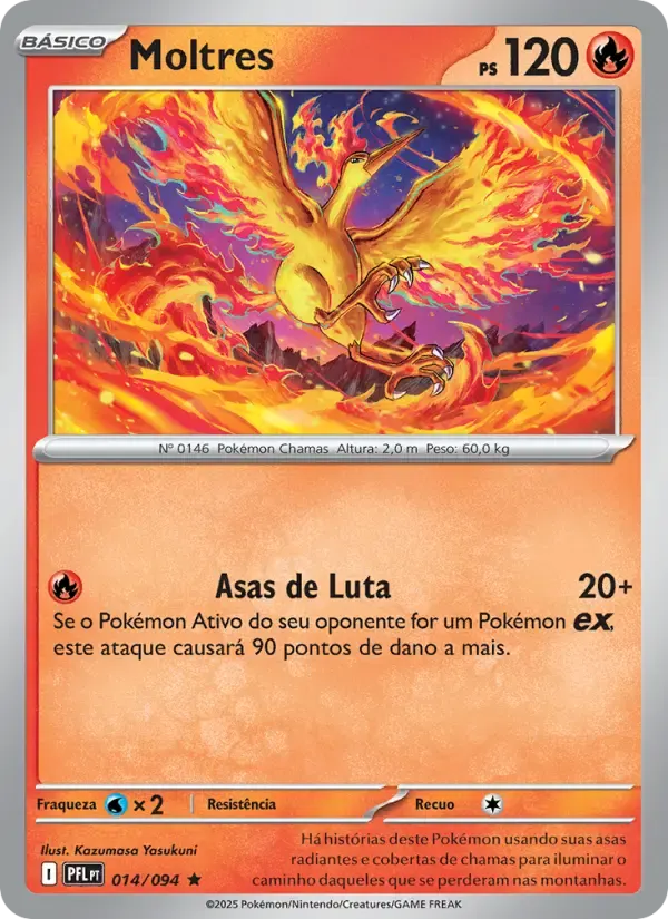 Moltres — Fogo Fantasmagórico 14 Portuguese Pokémon card