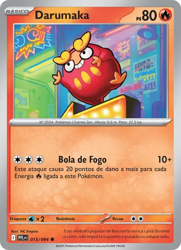 Darumaka — Fogo Fantasmagórico 15 Portuguese Pokémon card