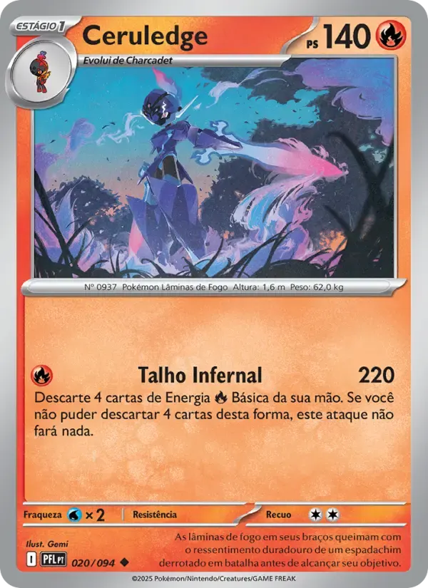Ceruledge — Fogo Fantasmagórico 20 Portuguese Pokémon card