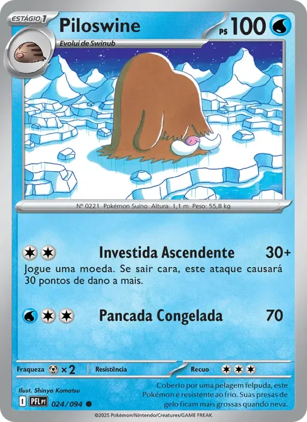 Piloswine — Fogo Fantasmagórico 24 Portuguese Pokémon card