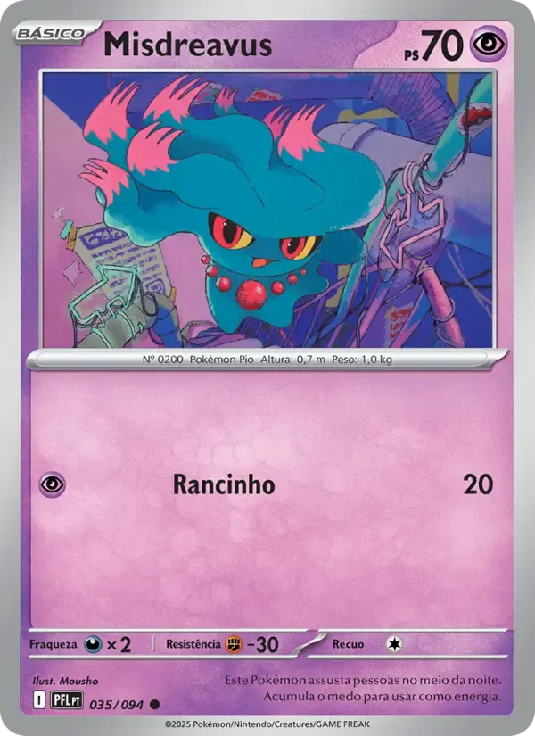 Misdreavus — Fogo Fantasmagórico 35 Portuguese Pokémon card