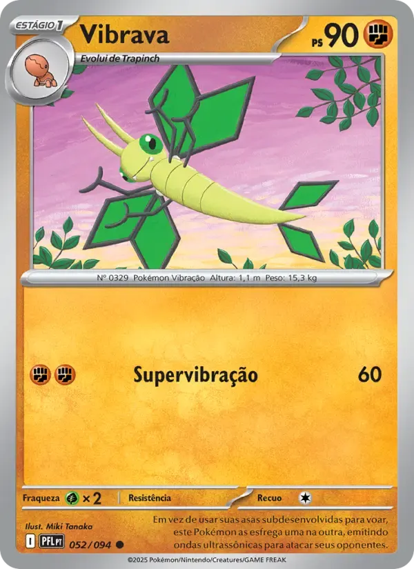 Vibrava — Fogo Fantasmagórico 52 Portuguese Pokémon card