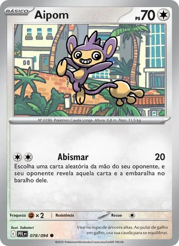Aipom — Fogo Fantasmagórico 78 Portuguese Pokémon card