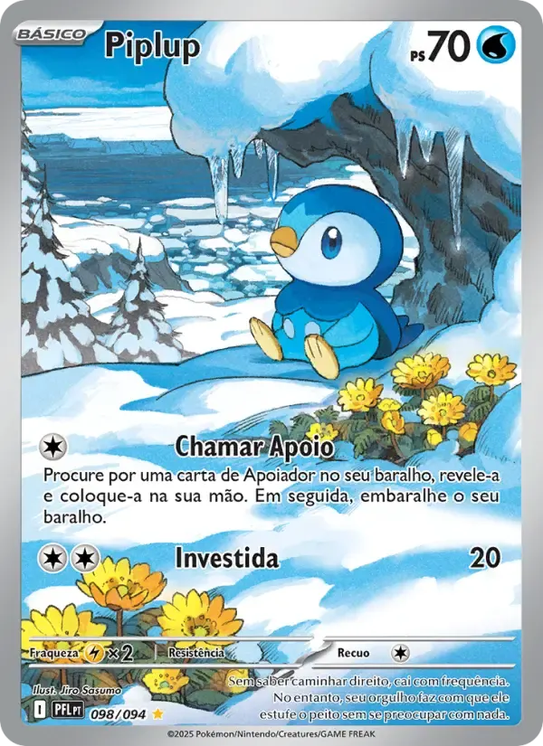 Piplup — Fogo Fantasmagórico 98 Portuguese Pokémon card