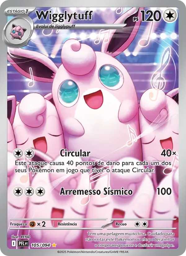 Wigglytuff — Fogo Fantasmagórico 105 Portuguese Pokémon card