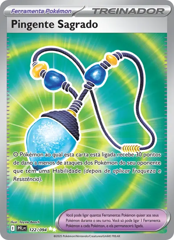 Pingente Sagrado — Fogo Fantasmagórico 122 Portuguese Pokémon card