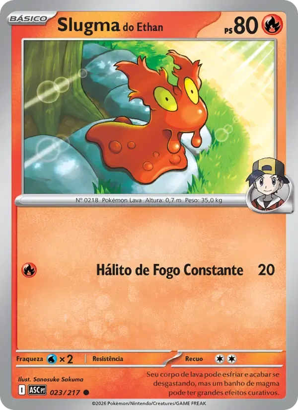 Slugma do Ethan — Heróis Excelsos 23 Portuguese Pokémon card