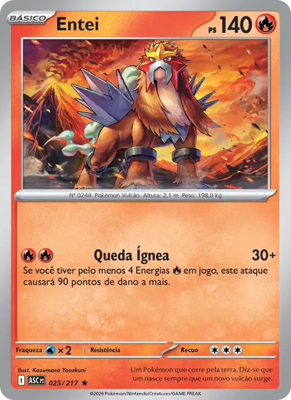 Entei — Heróis Excelsos 25 Portuguese Pokémon card