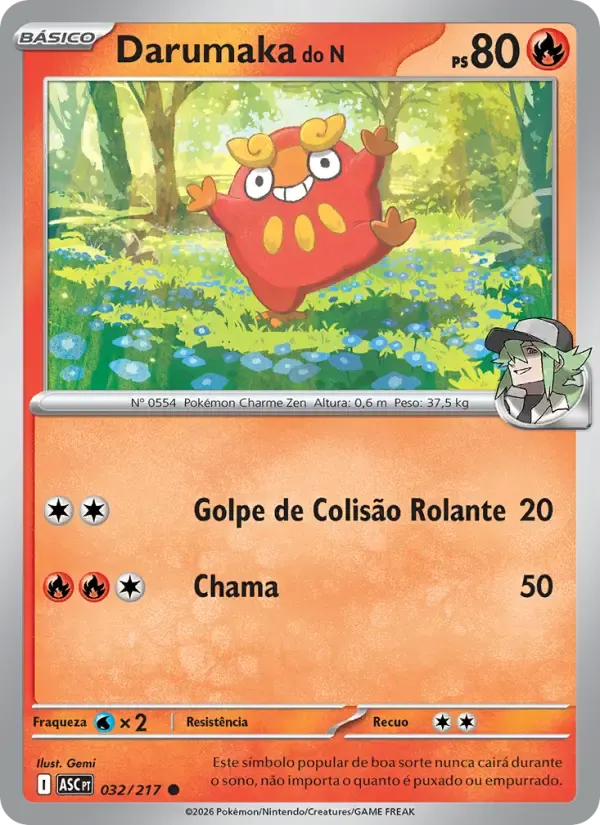 Darumaka do N — Heróis Excelsos 32 Portuguese Pokémon card