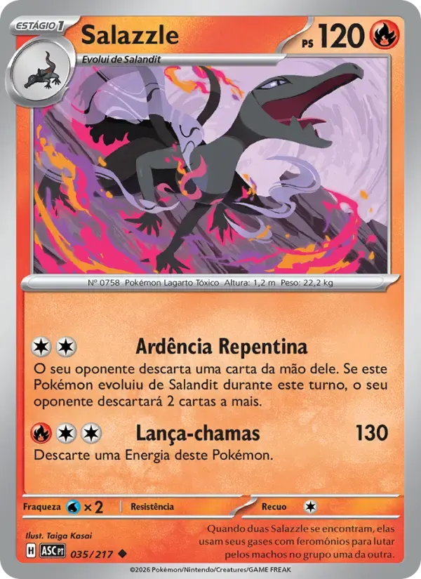 Salazzle — Heróis Excelsos 35 Portuguese Pokémon card