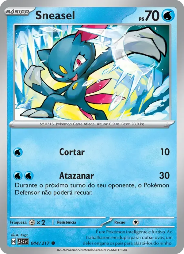 Sneasel — Heróis Excelsos 44 Portuguese Pokémon card