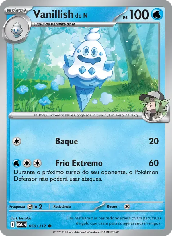 Vanillish do N — Heróis Excelsos 50 Portuguese Pokémon card