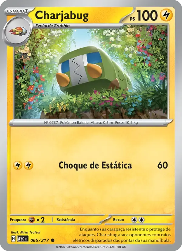 Charjabug — Heróis Excelsos 65 Portuguese Pokémon card