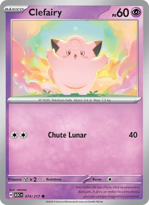 Clefairy — Heróis Excelsos 74 Portuguese Pokémon card
