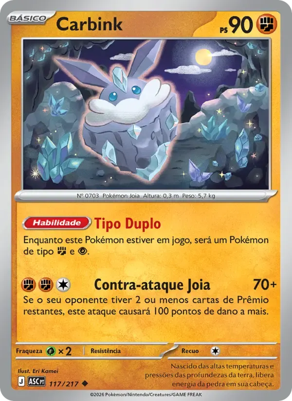 Carbink — Heróis Excelsos 117 Portuguese Pokémon card