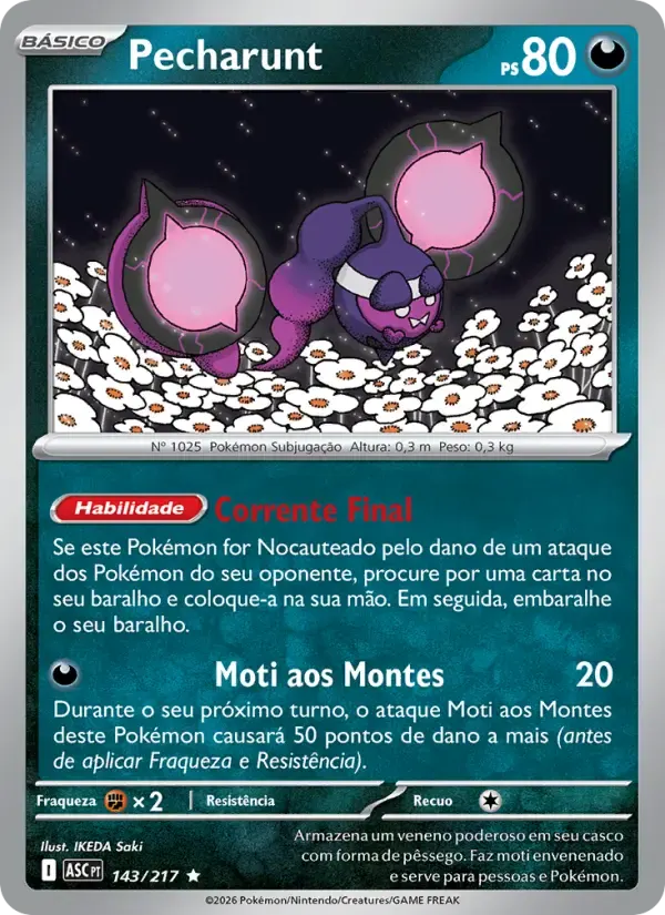 Pecharunt — Heróis Excelsos 143 Portuguese Pokémon card