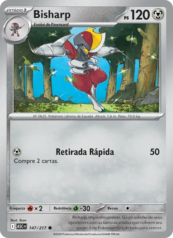 Bisharp — Heróis Excelsos 147 Portuguese Pokémon card