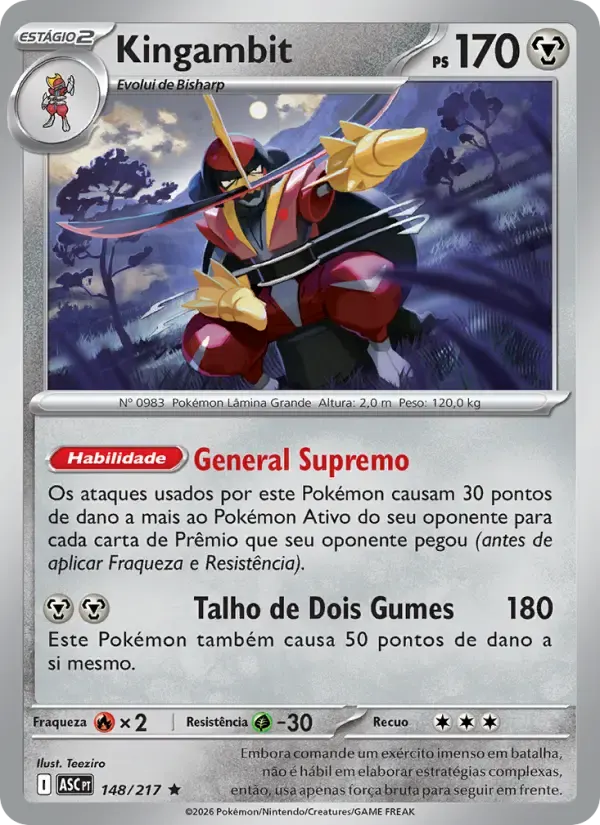 Kingambit — Heróis Excelsos 148 Portuguese Pokémon card