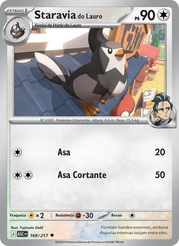 Staravia do Lauro — Heróis Excelsos 169 Portuguese Pokémon card