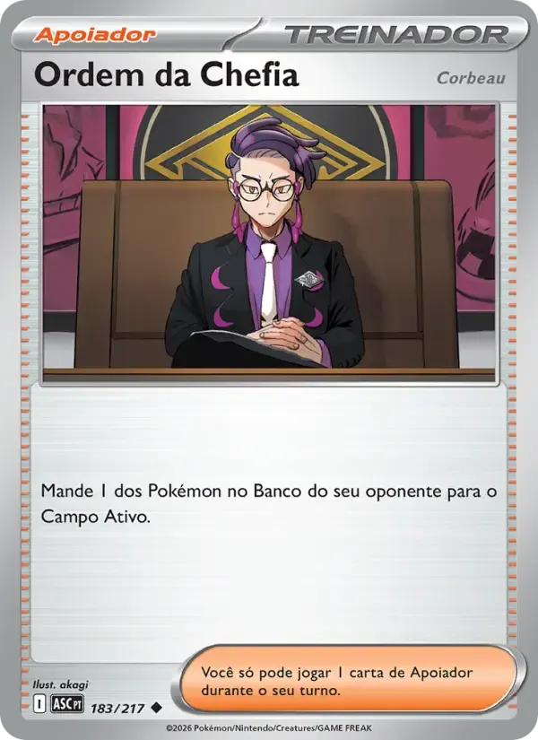 Ordem da Chefia — Heróis Excelsos 183 Portuguese Pokémon card