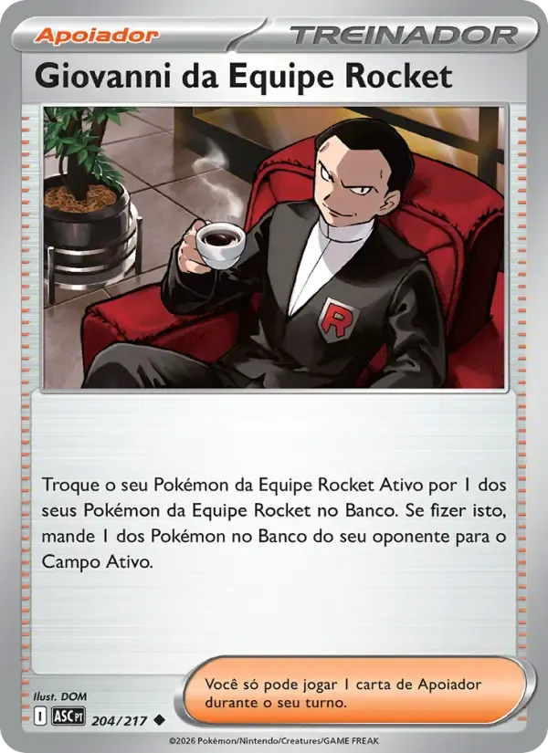 Giovanni da Equipe Rocket — Heróis Excelsos 204 Portuguese Pokémon card