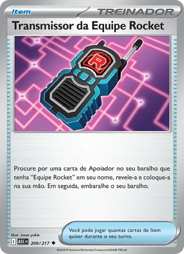 Transmissor da Equipe Rocket — Heróis Excelsos 209 Portuguese Pokémon card