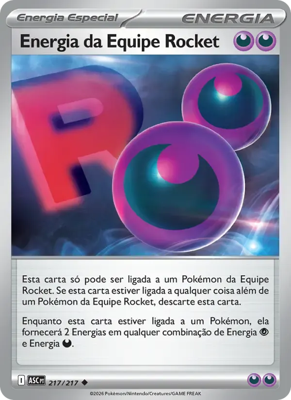 Energia da Equipe Rocket — Heróis Excelsos 217 Portuguese Pokémon card
