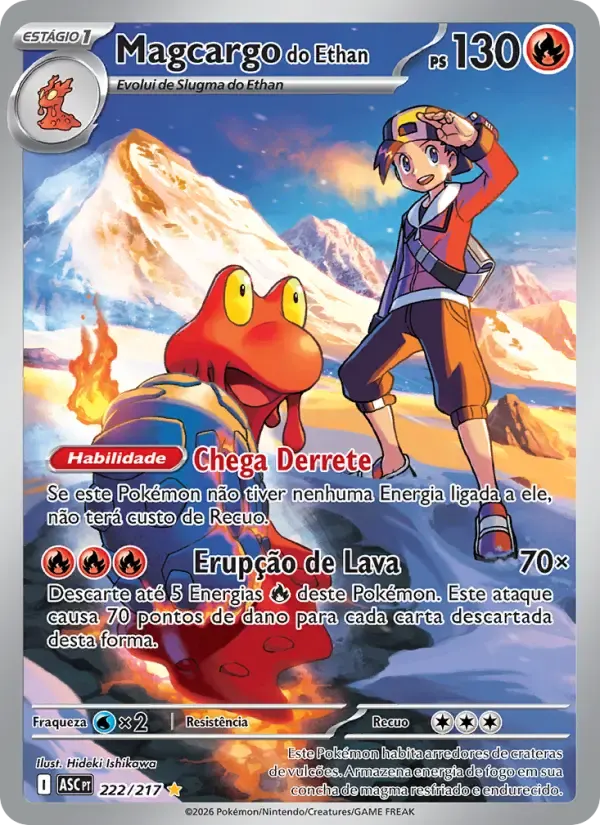Magcargo do Ethan — Heróis Excelsos 222 Portuguese Pokémon card