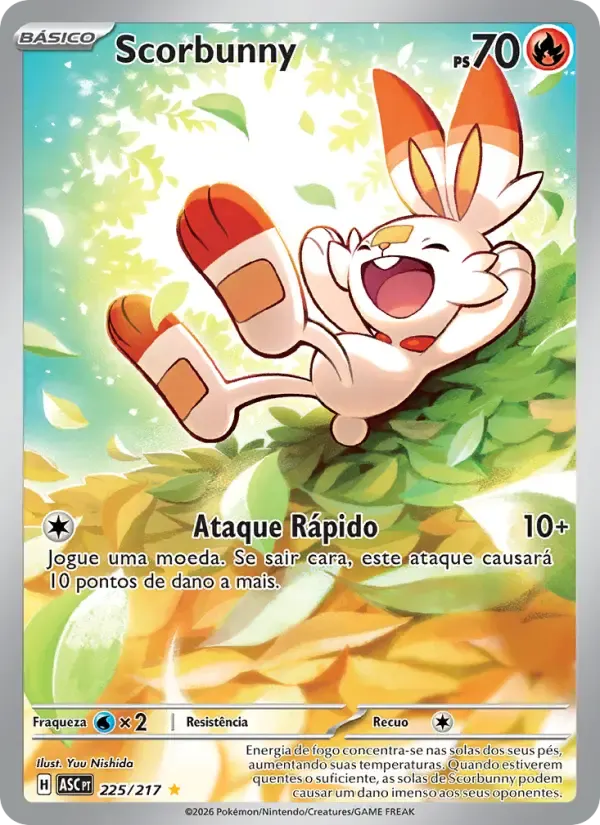 Scorbunny — Heróis Excelsos 225 Portuguese Pokémon card