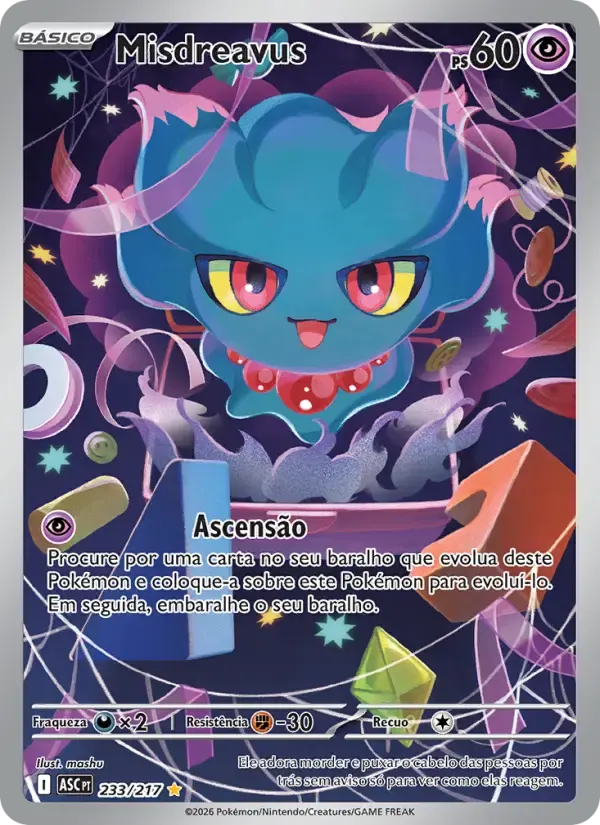 Misdreavus — Heróis Excelsos 233 Portuguese Pokémon card