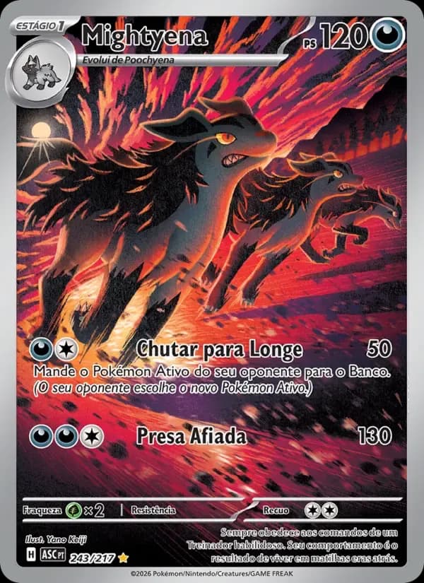 Mightyena — Heróis Excelsos 243 Portuguese Pokémon card