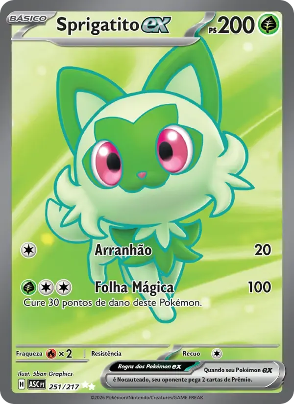 Sprigatito ex — Heróis Excelsos 251 Portuguese Pokémon card